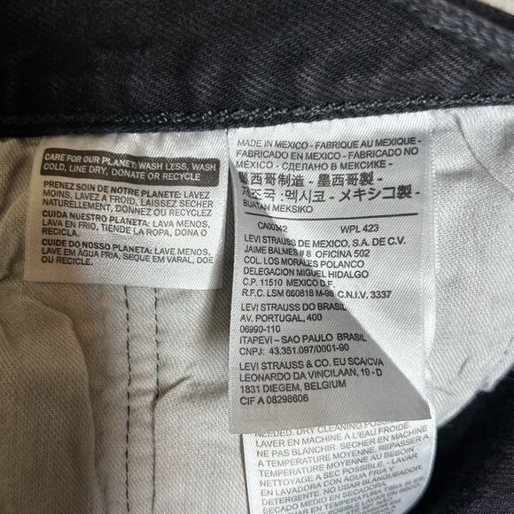 LEVI'S 501 Button Fly Mens Jeans Size W44 L32 Color Black - Picture 8 of 14